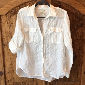 White cotton button down shirt
